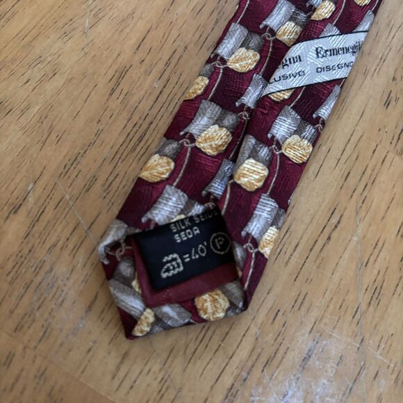 Ermenegildo‎ Zegna Silk Tie Multicolor Abstract Floral Pattern Designer Necktie - Picture 4 of 10